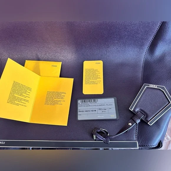 Fendi 2 Jours Plum Large Leather Tote Bag - Picture 15 of 17